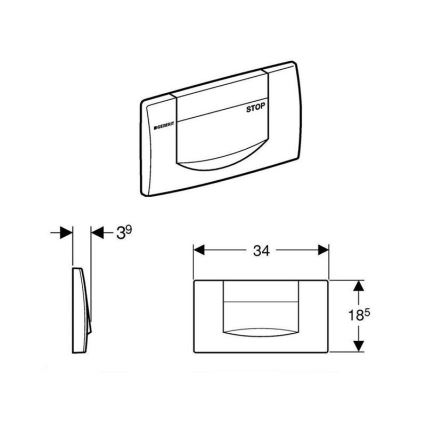 Geberit 115.222.11.1 - Buton de acționare 200F, 34 x 18,5, alb alpin