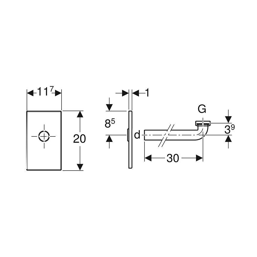 Geberit 115.416.11.1 - Set de montaj pentru lavoar, alb alpin