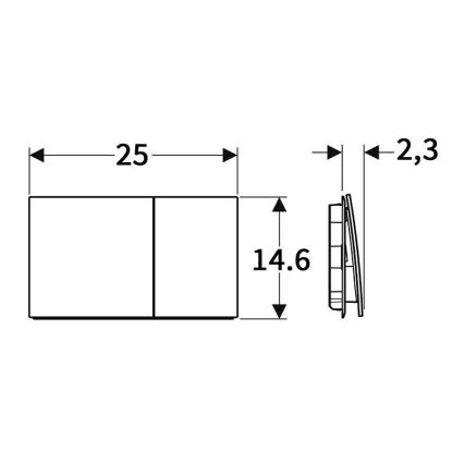 Geberit 115.622.14.1 - Placă de acționare Sigma70, 25 x 14,6 cm, negru mat