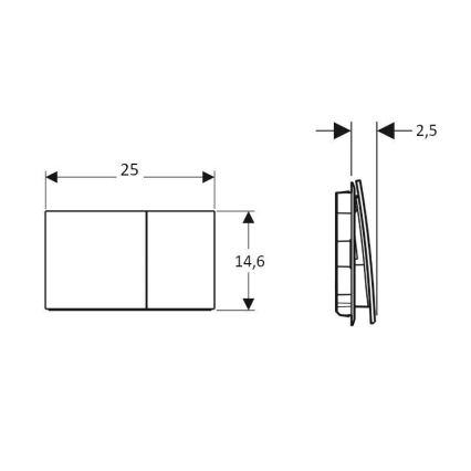 Geberit 115.622.JL.1 - Plăcuță de comandă Sigma70 25x14,6 cm gri nisipiu