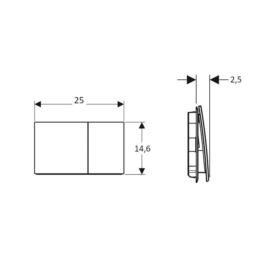 Geberit 115.622.JL.1 - Plăcuță de comandă Sigma70 25x14,6 cm gri nisipiu