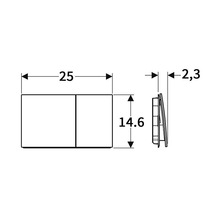 Geberit 115.622.QF.1 - Plăcuță de comandă Sigma70, 25 x 14,6 cm, alamă periată