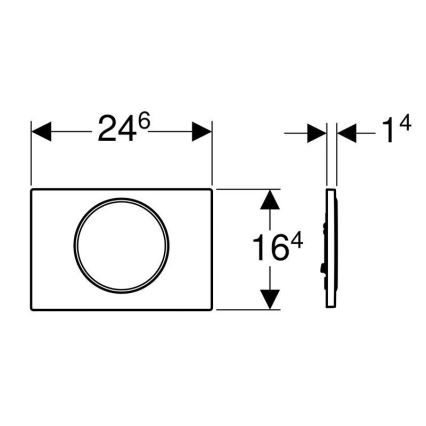 Geberit 115.758.KJ.5 - Plăcuță de acționare Sigma10 24,6x16,4 cm alb/crom lucios