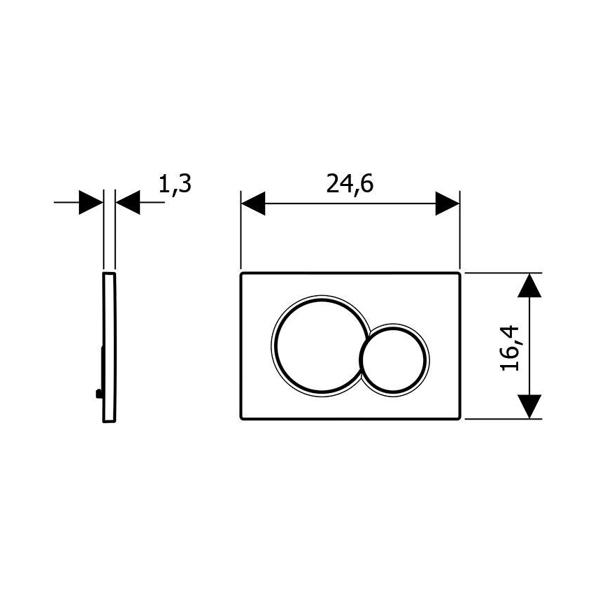Geberit 115.770.DW.5 - Placă de acționare Sigma01 Round 24,6 x 16,4 cm, neagră
