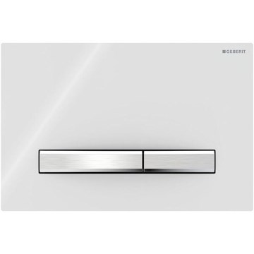 Geberit 115.788.11.2 - Placă de acționare Sigma50, 24,6 x 16,4 cm, alb/crom mat