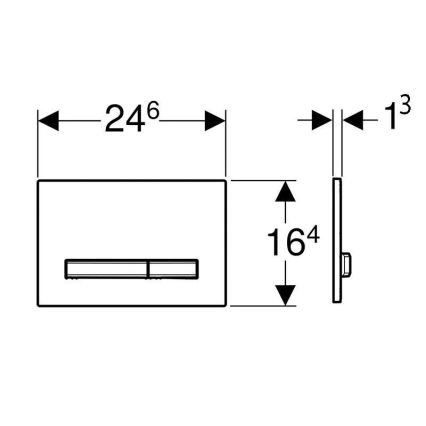 Geberit 115.788.11.2 - Placă de acționare Sigma50, 24,6 x 16,4 cm, alb/crom mat