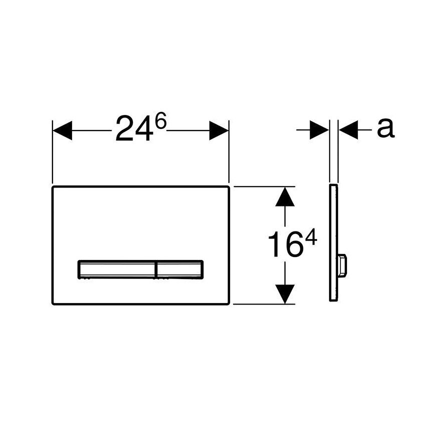 Geberit 115.788.DW.2 - Plăcuță de acționare Sigma50 24,6x16,4 cm negru/crom mat