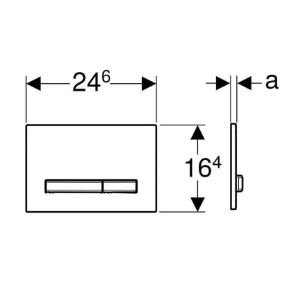 Geberit 115.788.GH.2 - Buton de evacuare Sigma50 24,6x16,4 cm crom mat