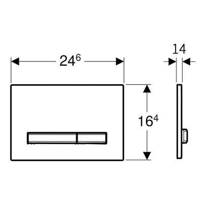 Geberit 115.788.JV.2 - Buton de acționare Sigma50 24,6 x 16,4 cm, decor beton/crom mat