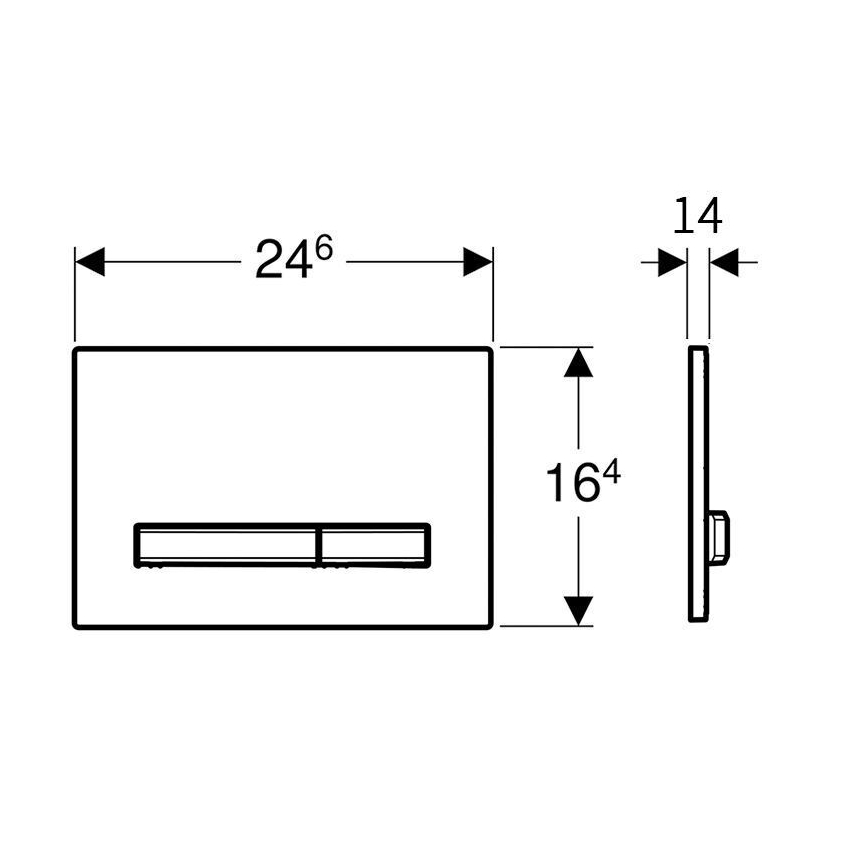 Geberit 115.788.JV.2 - Buton de acționare Sigma50 24,6 x 16,4 cm, decor beton/crom mat