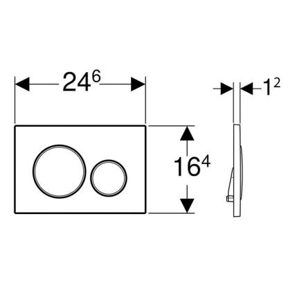Geberit 115.882.16.1 - Plăcuță de acționare Sigma20 24,6 x 16,4 cm, negru mat