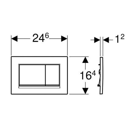 Geberit 115.883.16.1 - Plăcuță de acționare Sigma30, 24,6 x 16,4 cm, negru mat