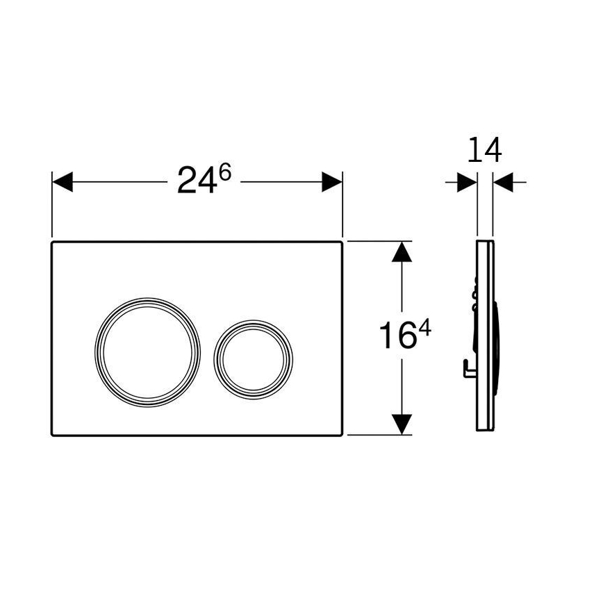 Geberit 115.884.JL.1 - Plăcuță de acționare Sigma50 24,6x16,4 cm gri nisipos/crom lucios