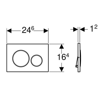 Geberit 115.889.SN.1 - Placă de acționare Sigma20 24,6 x 16,4 cm din oțel inoxidabil