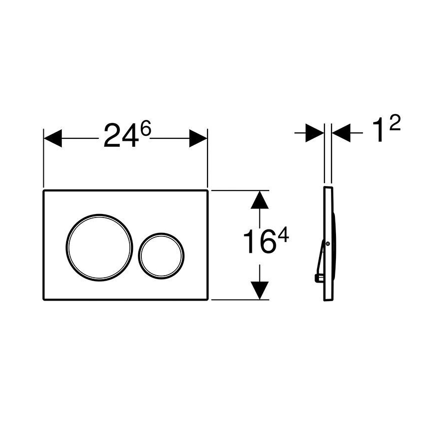 Geberit 115.889.SN.1 - Placă de acționare Sigma20 24,6 x 16,4 cm din oțel inoxidabil