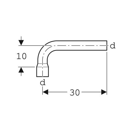 Geberit 118.011.11.1 - Cot prelungitor pentru evacuare 90°, alb alpin