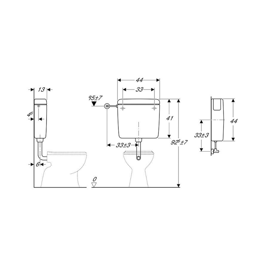 Geberit 127.000.11.1 - Rezervor WC AP127 6/9 l alb alpin