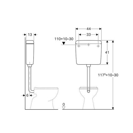 Geberit 127.005.11.1 - Rezervor incastrat AP127, 6/9 l, alb alpin