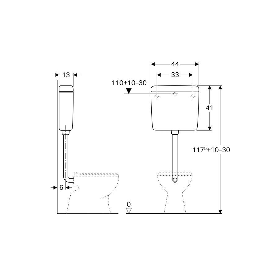 Geberit 136.230.11.1 - Rezervor WC încastrat AP112, 6/9 l, alb alpin
