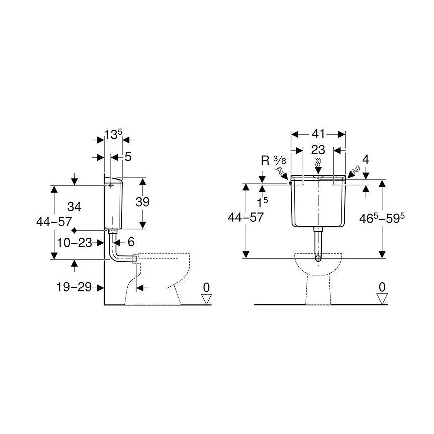 Geberit 136.610.11.1 - Rezervor de spălare AP110 6/9 l alb alpin