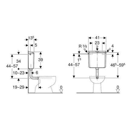 Geberit 136.610.11.1 - Rezervor încastrat AP110 6/9 l alb alpin
