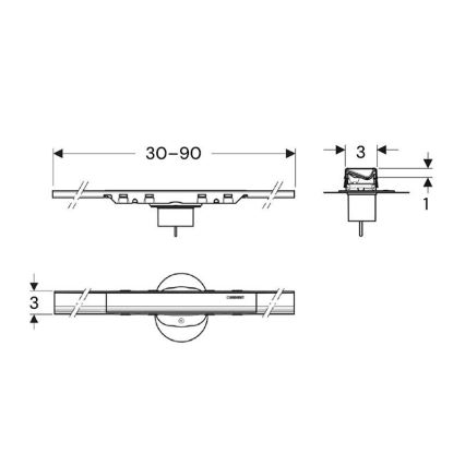 Geberit 154.446.QC.2 - rigolă de scurgere CleanLine 90 x 3 cm, antracit