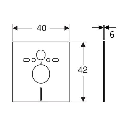 Geberit 156.050.00.1 - Placă izolatoare 40 x 42 cm pentru WC suspendat și bideu, albă