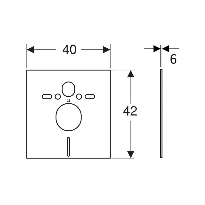 Geberit 156.050.00.1 - Placă izolatoare 40 x 42 cm pentru WC suspendat și bideu, albă
