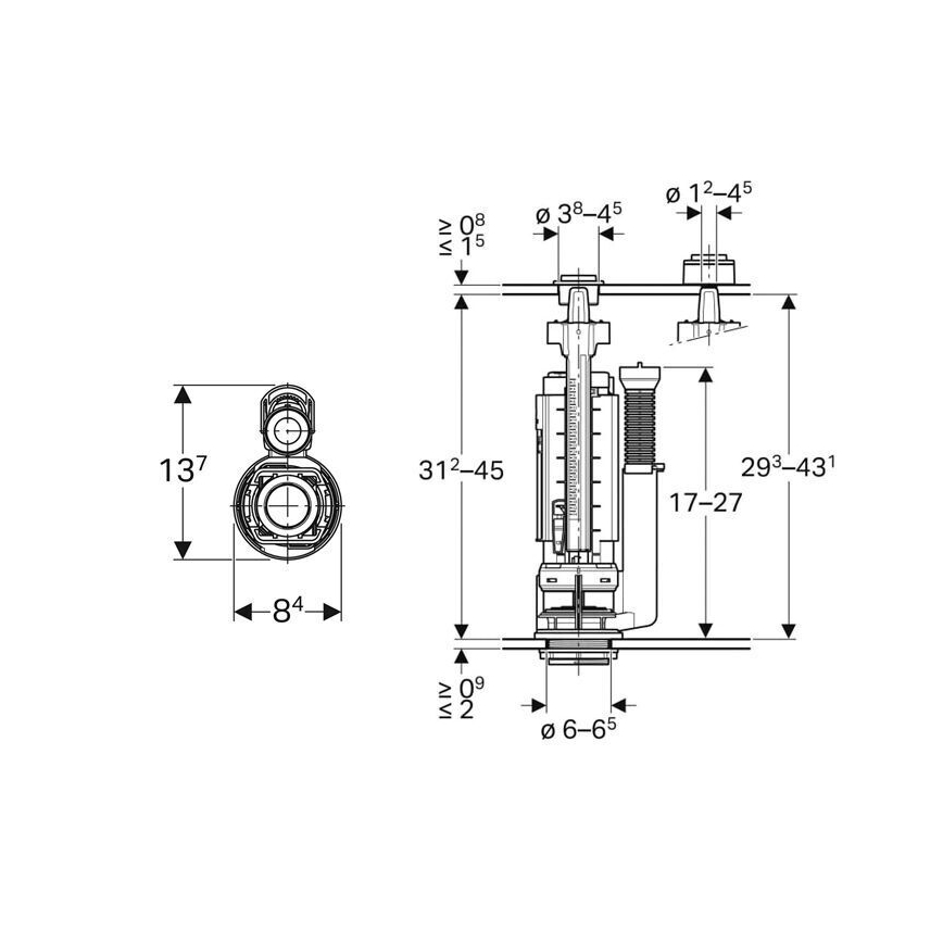 Geberit 282.050.21.2 - Ventil de evacuare Tip 290