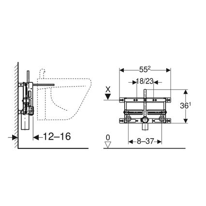 Geberit 457.530.00.1 - Modul incastrat universal Kombifix pentru bideu