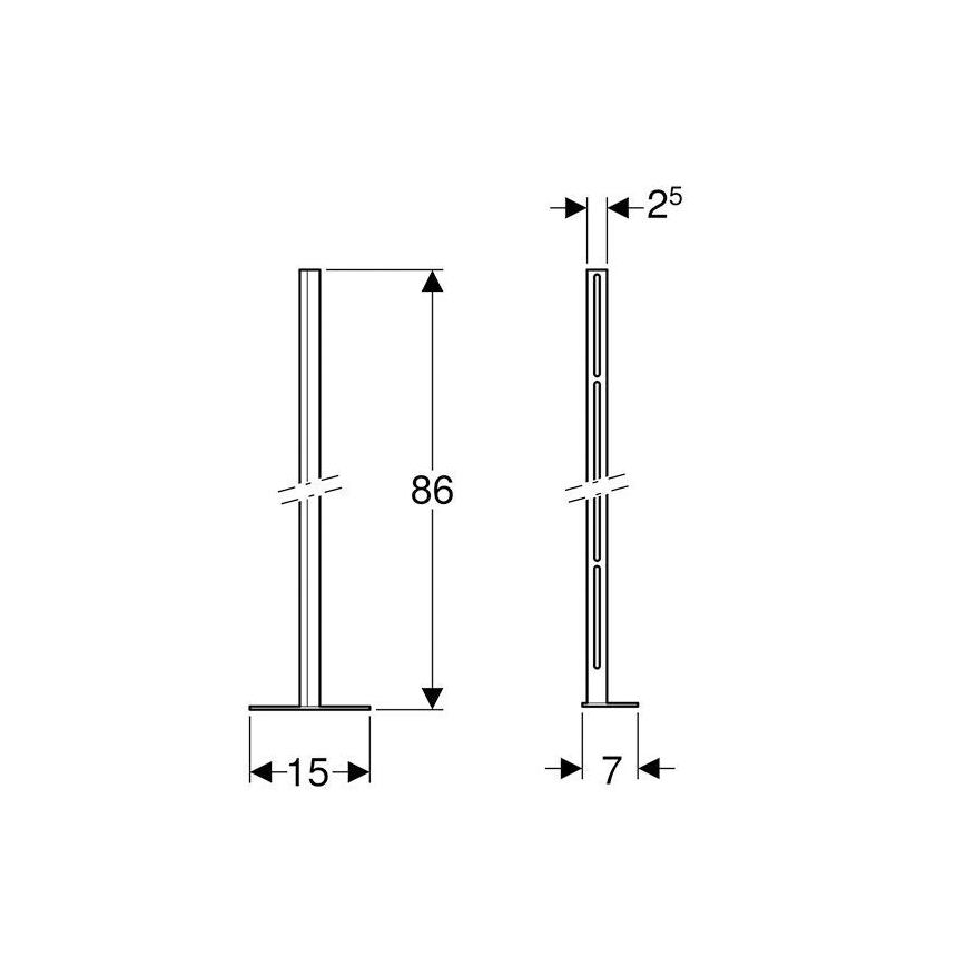 Geberit 457.872.26.1 - Set de stâlpi cu placă de bază Kombifix, 2 buc.