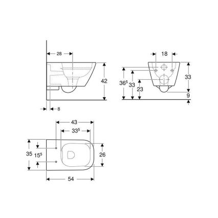 Geberit 500.208.01.1 - Vas WC suspendat Rimfree Smyle Square ceramică/alb