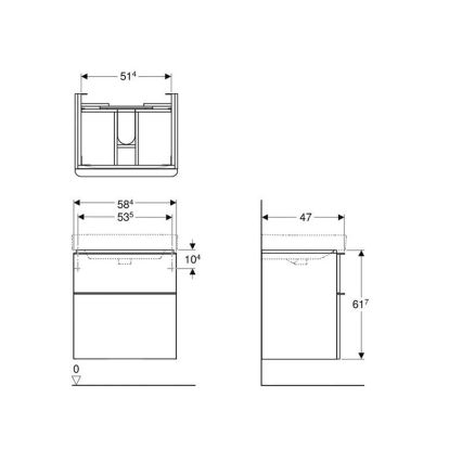 Geberit Smyle Square 500.352.JR.1 - Dulap sub lavoar 61,7 x 58,4 cm, nuc