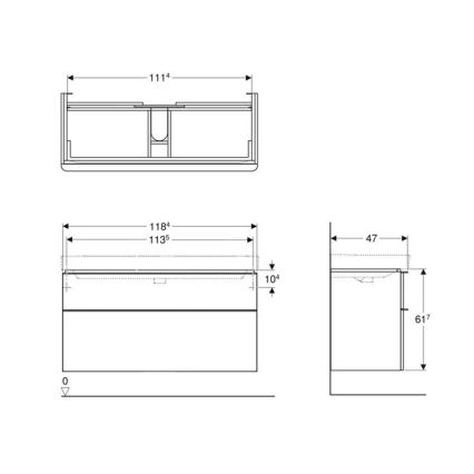 Geberit Smyle Square 500.355.JK.1 - Dulap sub chiuvetă 61,7 x 118,4 cm, antracit