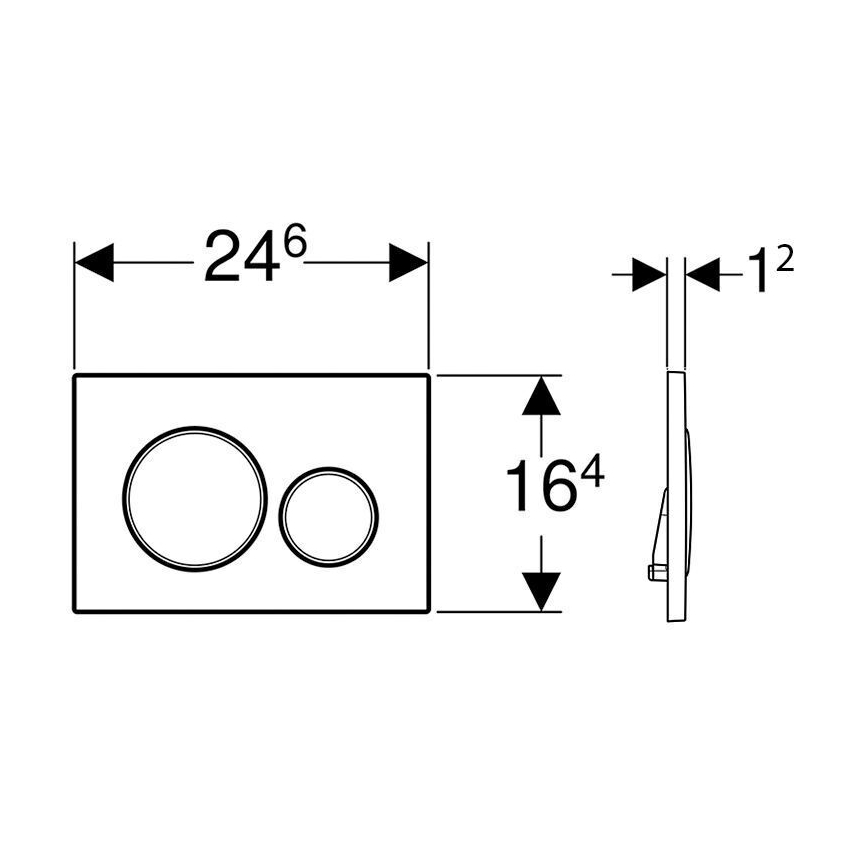 Geberit Placă de acționare Sigma20, 24,6 x 16,4 cm, negru mat (115.882.14.1)