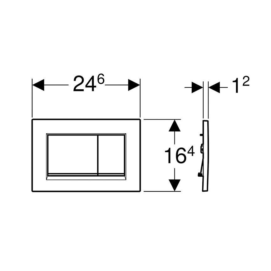 Geberit Sigma30 - Placă de comandă, 24,6 x 16,4 cm, albă - 115.883.11.1