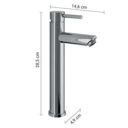 Gedy - Baterie lavoar ALTO HIGH, 28,5 cm, crom lucios