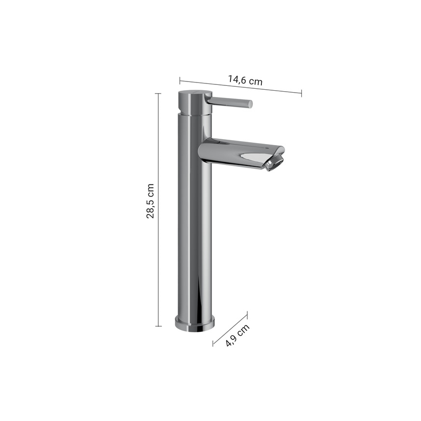 Gedy - Baterie lavoar ALTO HIGH, 28,5 cm, crom lucios