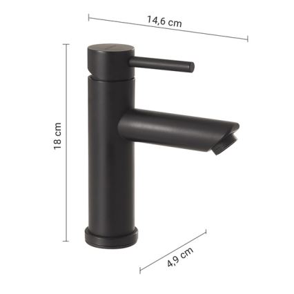 Gedy - Baterie lavoar GARDA, 18 cm, negru mat