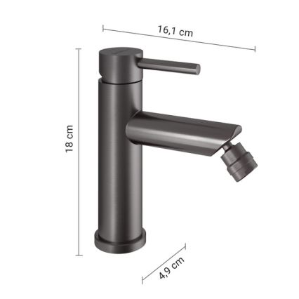 Gedy - Baterie pentru bideu COMO 18 cm gri metalizat