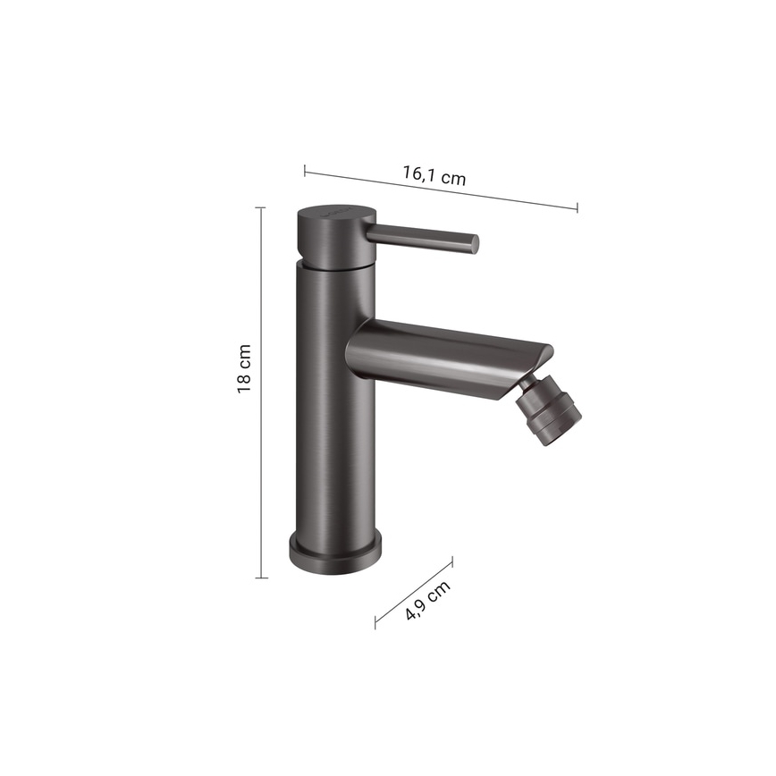 Gedy - Baterie pentru bideu COMO 18 cm gri metalizat
