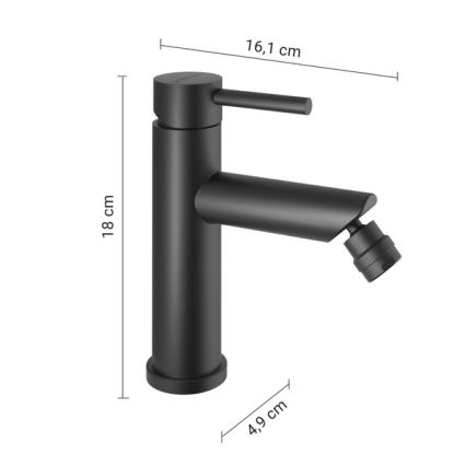 Gedy - Baterie pentru bideu COMO 18 cm, negru mat