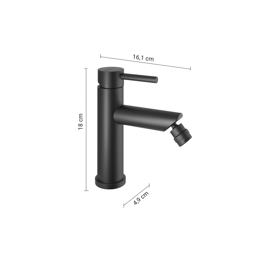 Gedy - Baterie pentru bideu COMO 18 cm, negru mat