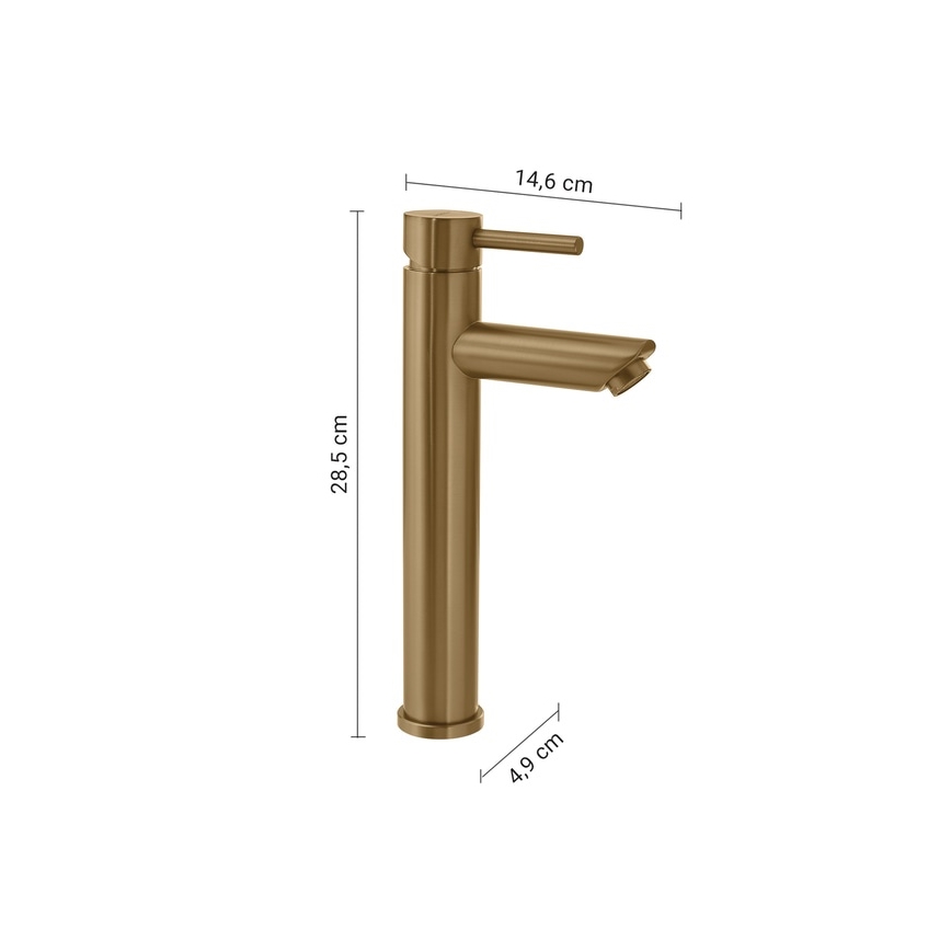 Gedy - Baterie pentru lavoar ALTO 28,5 cm, aurie