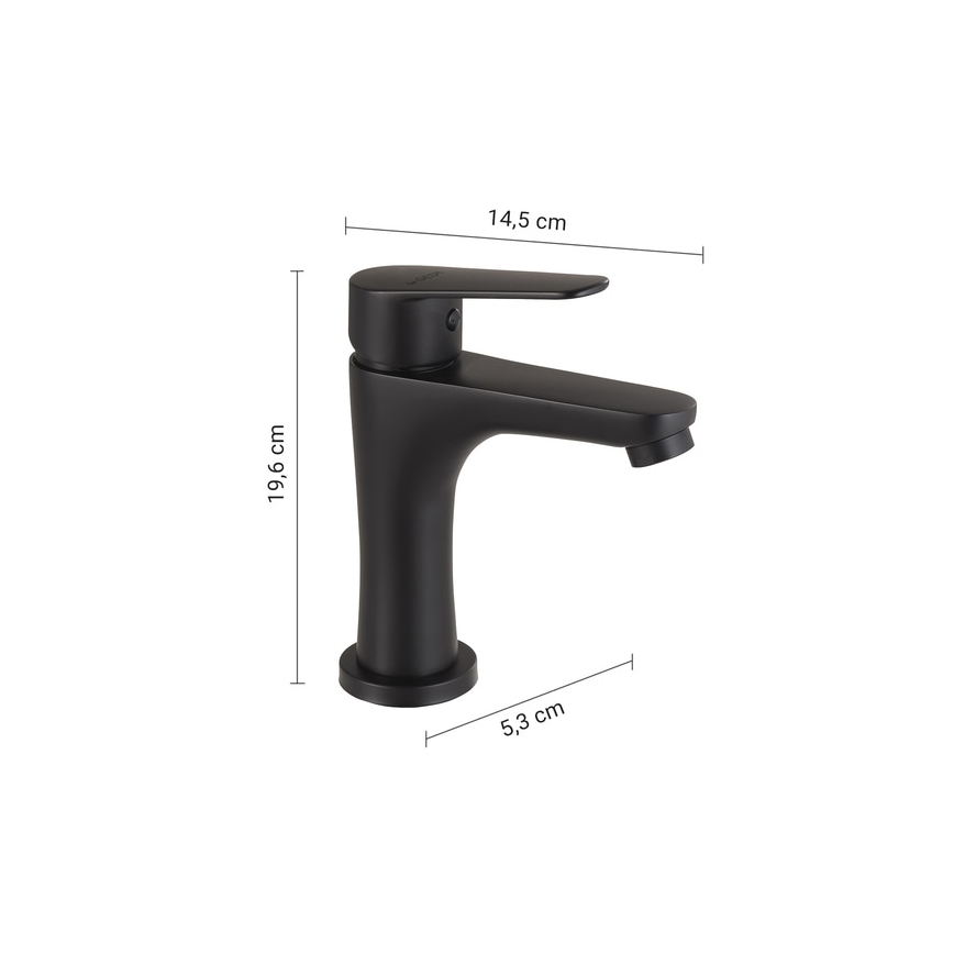 Gedy - Baterie pentru lavoar COMO 19,6 cm, negru mat