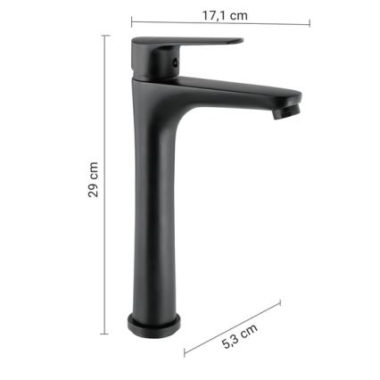 Gedy - Baterie pentru lavoar COMO 29 cm, negru mat