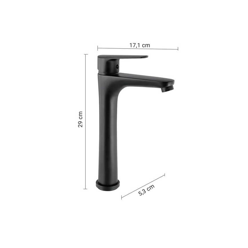 Gedy - Baterie pentru lavoar COMO 29 cm, negru mat