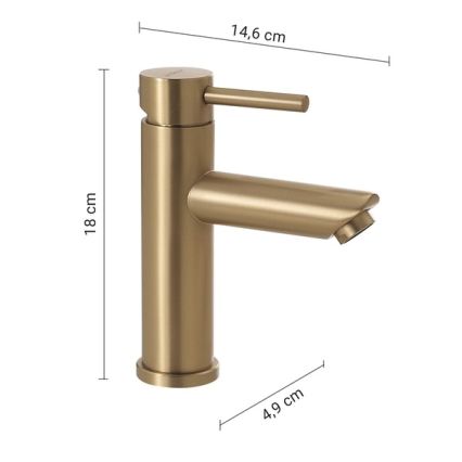 Gedy - Baterie pentru lavoar GARDA 18 cm aurie