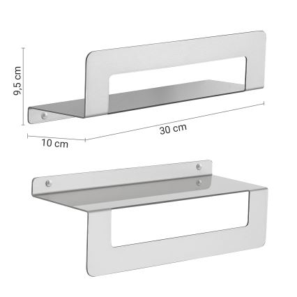 Gedy CLEO - Poliță cu bară pentru prosoape, 30 cm, inox mat
