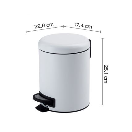 Gedy - Coș de gunoi POTTY 3 l cu închidere silențioasă, alb